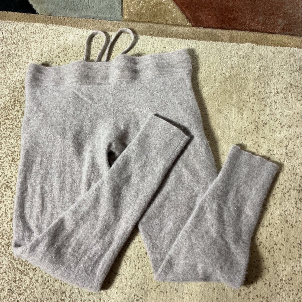 Van Winkle & Co Cashmere Knit Jogger Pants Womens Medium Mauve Tan Loungewear - Picture 8 of 8